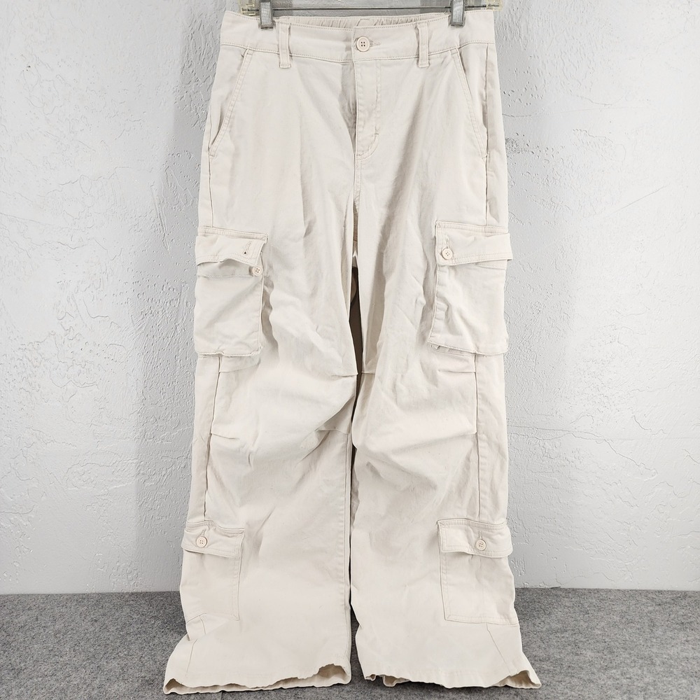 Wild Fable Off White Wide Leg Cargo Utility Pants Gorpcore Womens Small